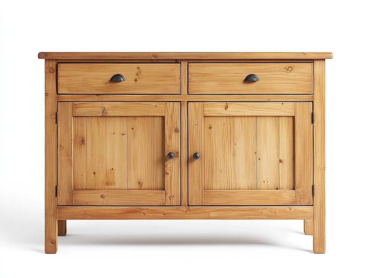 Aparador de Madera Maciza de Pino con Puertas y Cajones 100x40x80 cm