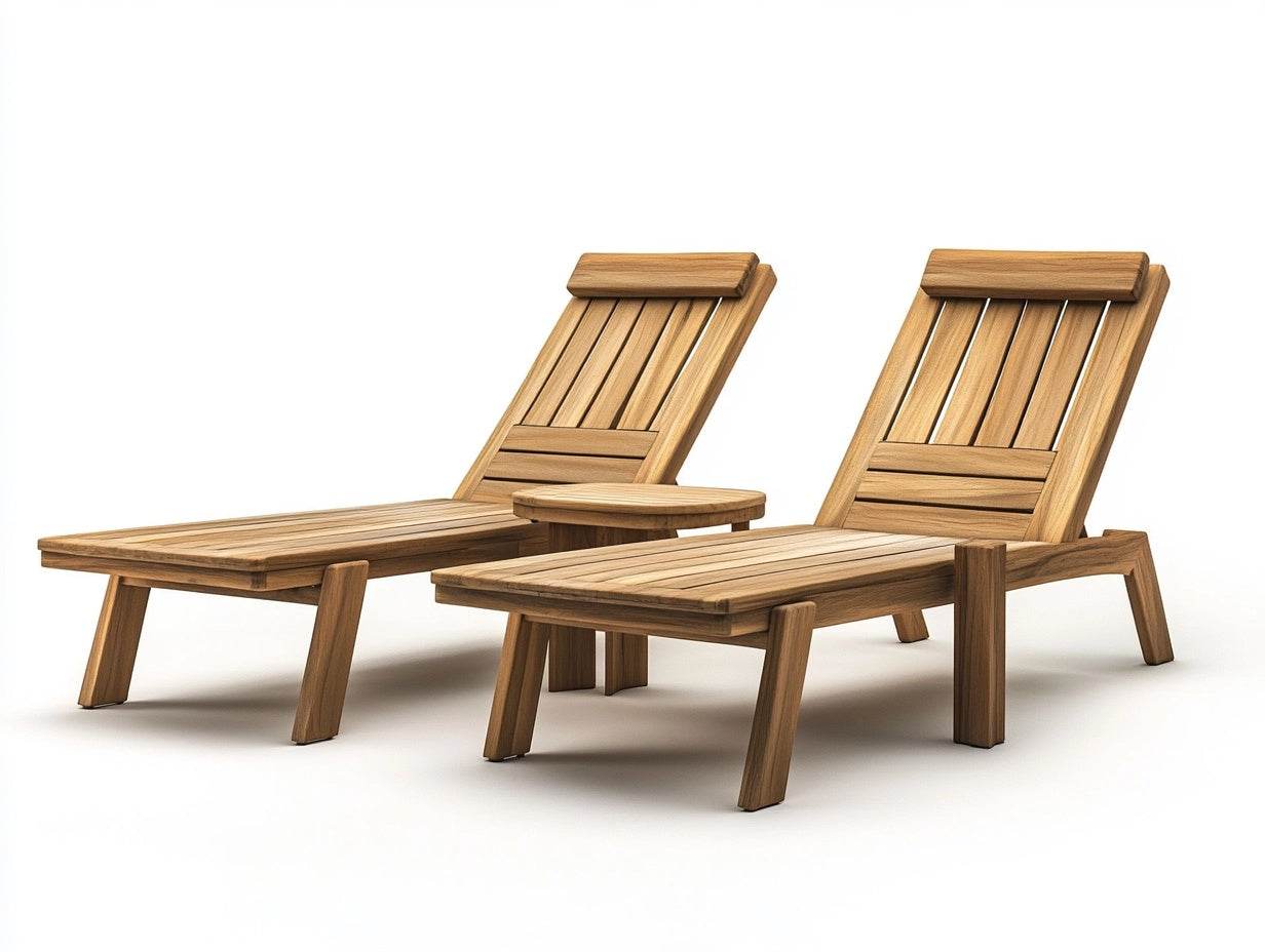 Juego de Muebles de Jard¨ªn de Madera de Teca Natural 3 Piezas