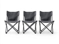 Sillas Plegables de Tela con Estructura Met¨¢lica Negra Conjunto 3 Piezas