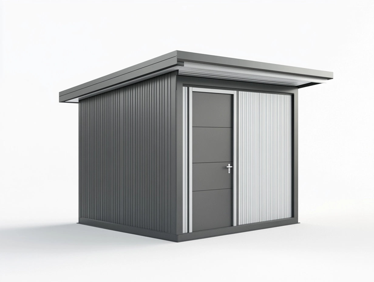 Caseta de Almacenamiento Exterior de Acero Galvanizado Gris 2.5m x 2.5m
