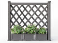 Panel Trepador de Jard¨ªn Cuadrado de PVC Gris con Maceteros 100 cm x 180 cm