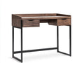 Escritorio de Estilo Industrial con Cajones, Efecto Nogal y Estructura de Acero Negro