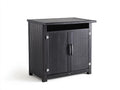 Armario de Almacenamiento Rattan Sint¨¦tico Negro Con Puertas 90x50x85cm Exterior