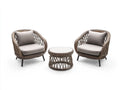 Conjunto de muebles de exterior de rat¨¢n sint¨¦tico: 2 sillones con cojines y 1 mesa de centro redonda