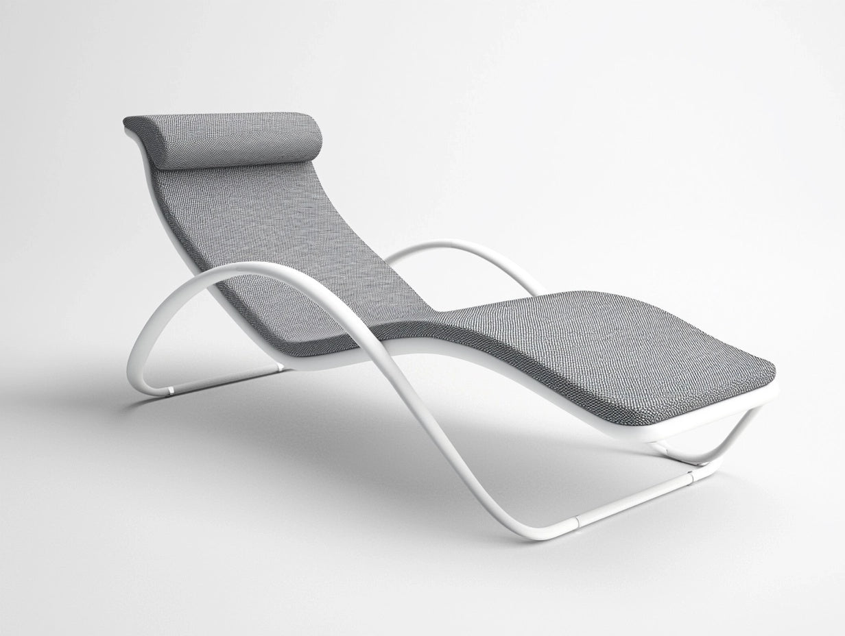 Tumbona ergon¨®mica gris forma curva acero textilene 190x65x80 cm