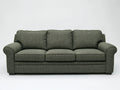Sof¨¢ de tres plazas con brazos redondeados de tela poli¨¦ster verde 220 cm