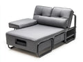 Sof¨¢ Cama Convertible de Metal y Tela Gris con Cojines Desmontables 200x120x90 cm