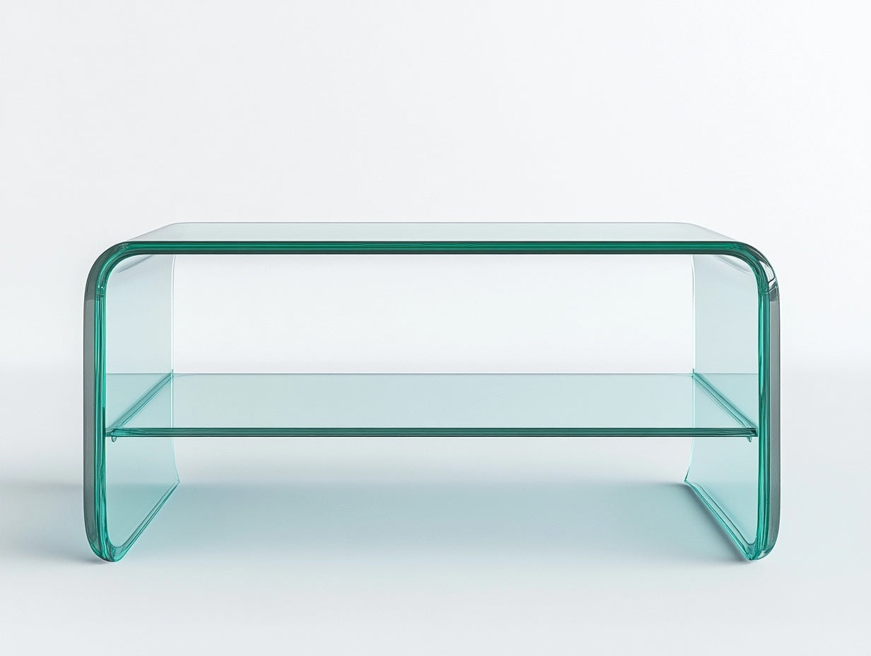 Mesa de Centro de Vidrio Templado Transparente con Estante 110x55x45 cm