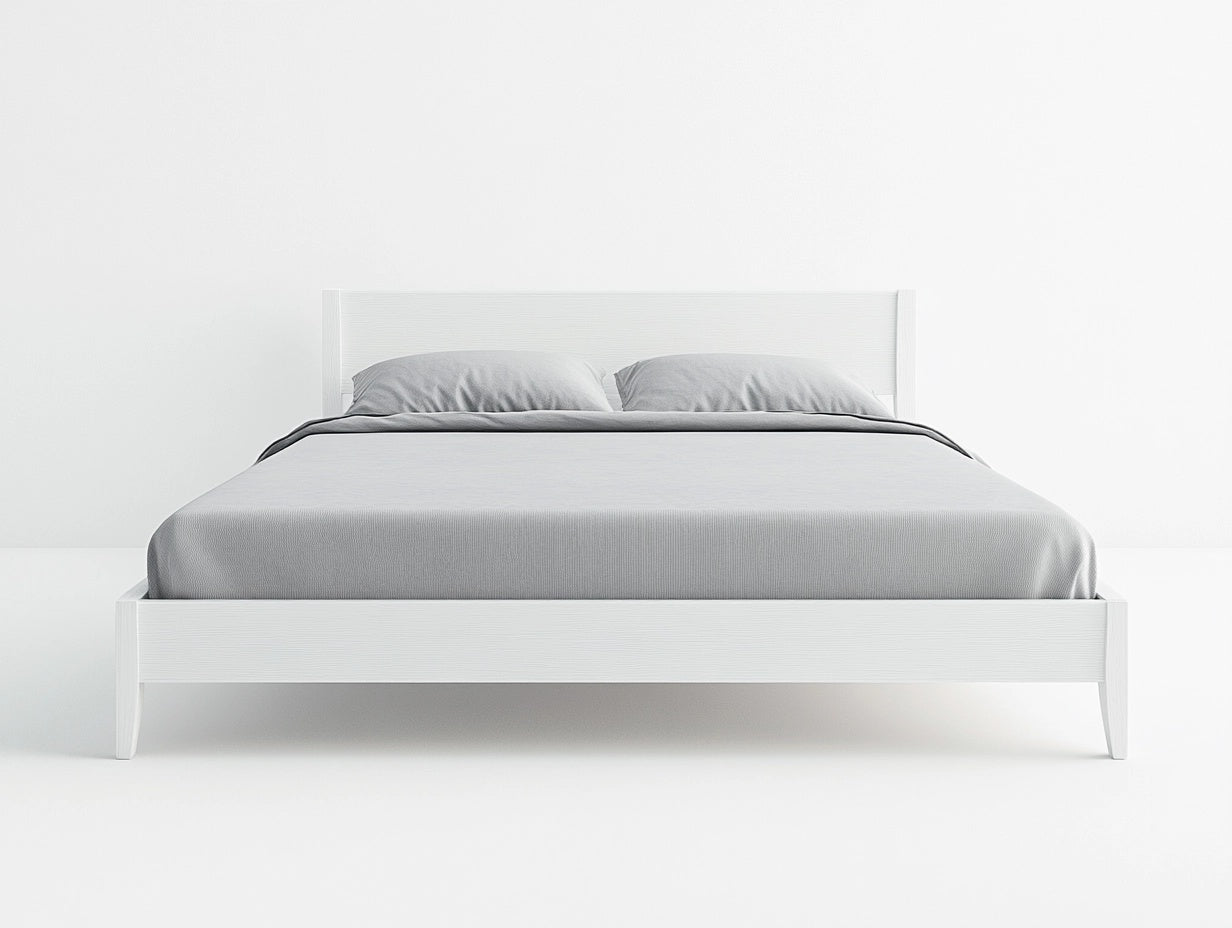 Cama de Marco Rectangular de Madera Maciza Blanca 200x160x90cm