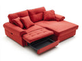 Sof¨¢ cama chaise longue rojo rectangular tela desmontable 3 piezas
