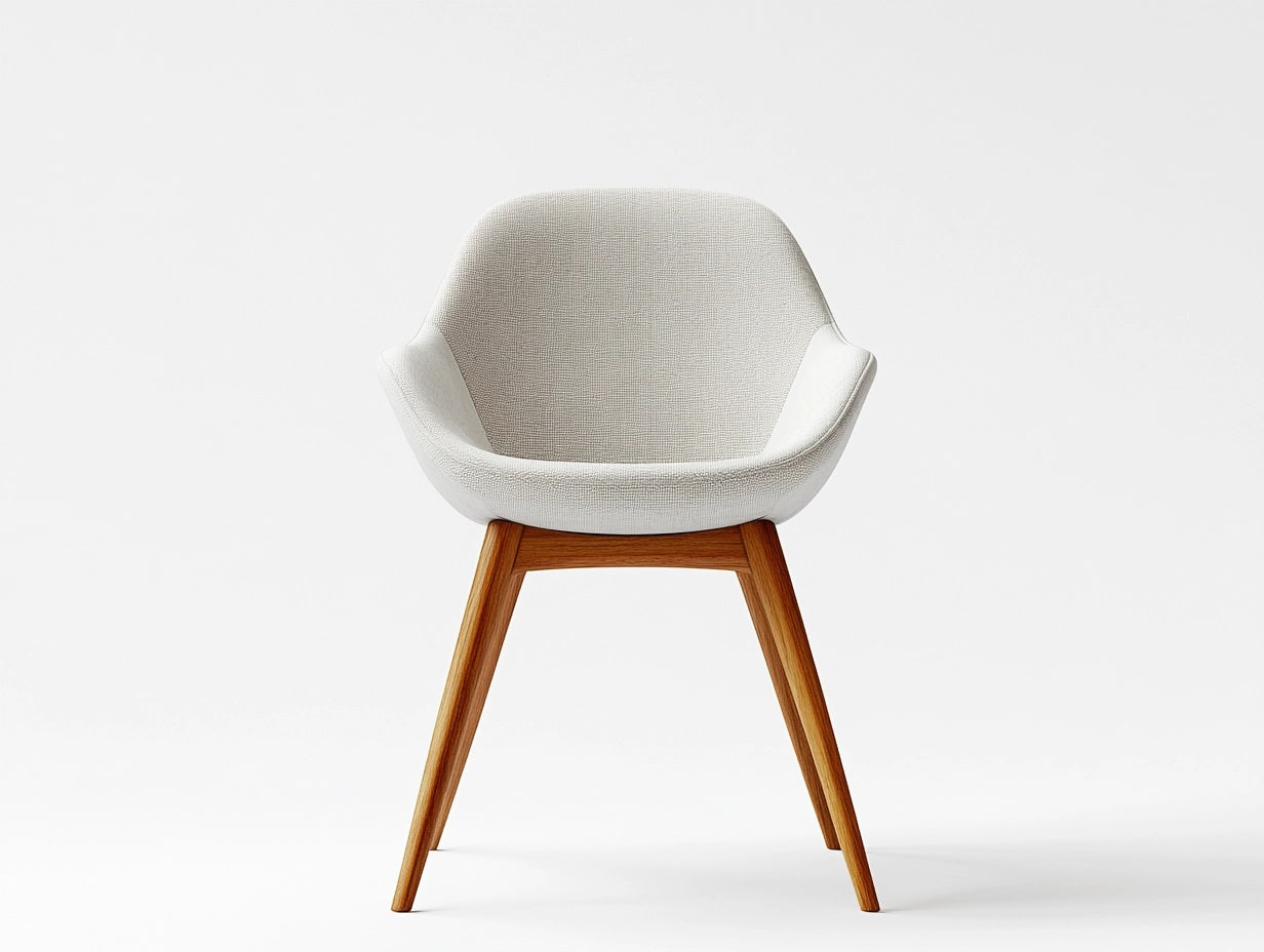 Silla de Tela Gris Claro con Patas de Madera Maciza, 52 cm de Ancho