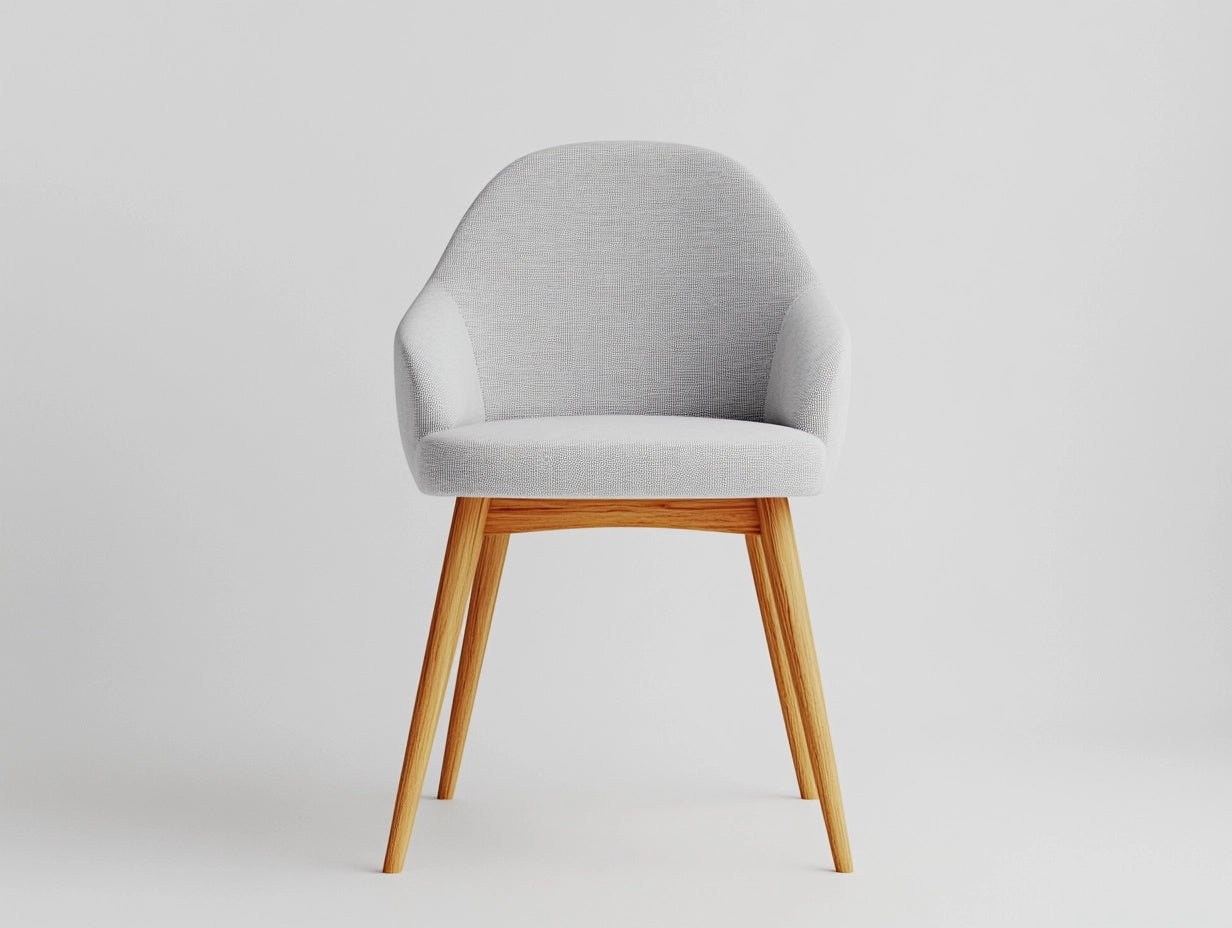 Silla de Comedor Gris Claro Tela Poliester Madera Haya