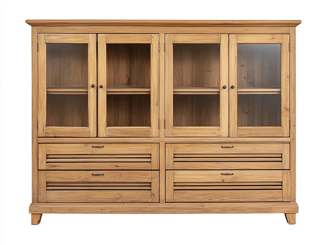 Armario de Almacenamiento Roble Marr¨®n con Puertas de Vidrio 200x160x40 cm