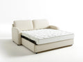 Sof¨¢ cama convertible beige rectangular tela poli¨¦ster colch¨®n integrado 200x150x90 cm