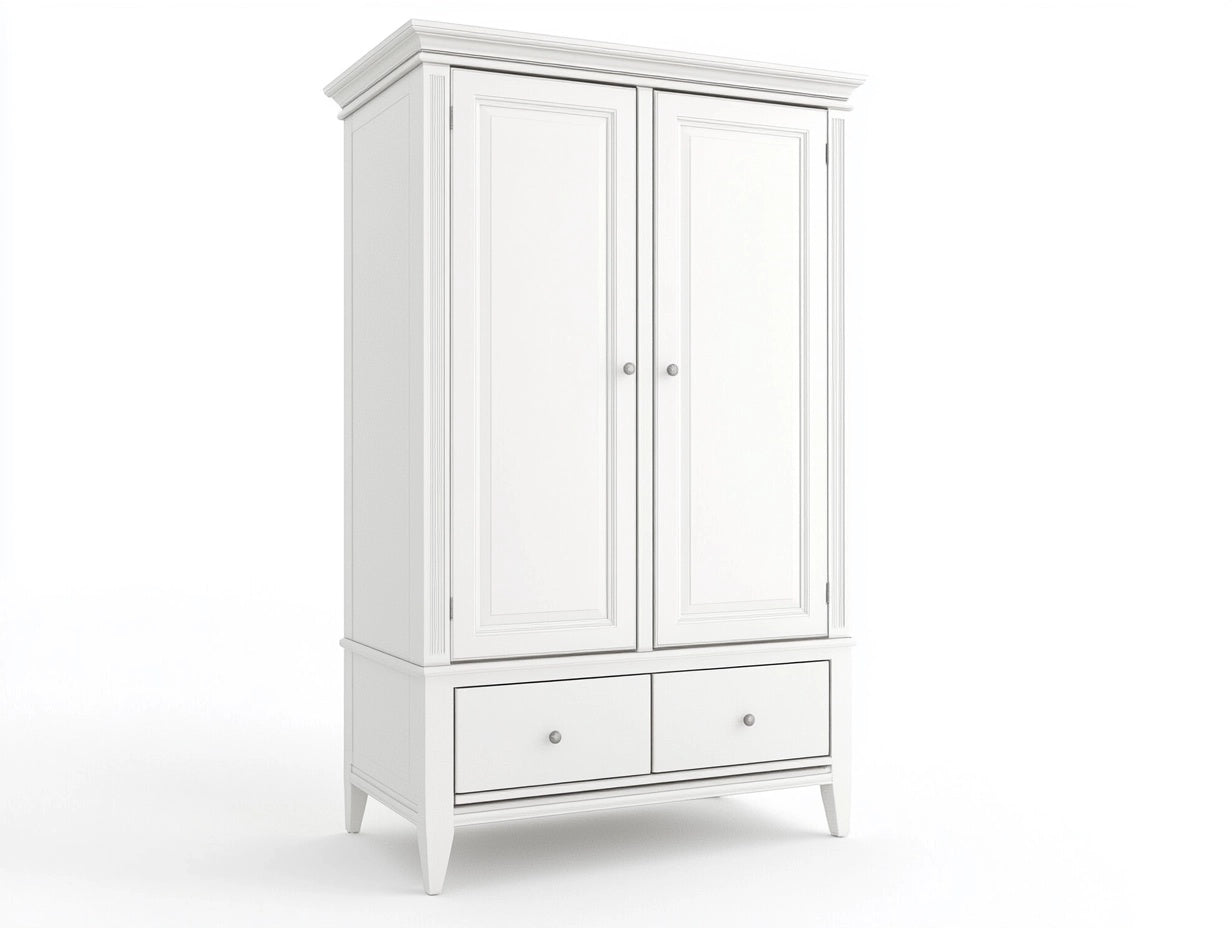 Armario de Madera con 2 Puertas y 2 Cajones Blanco