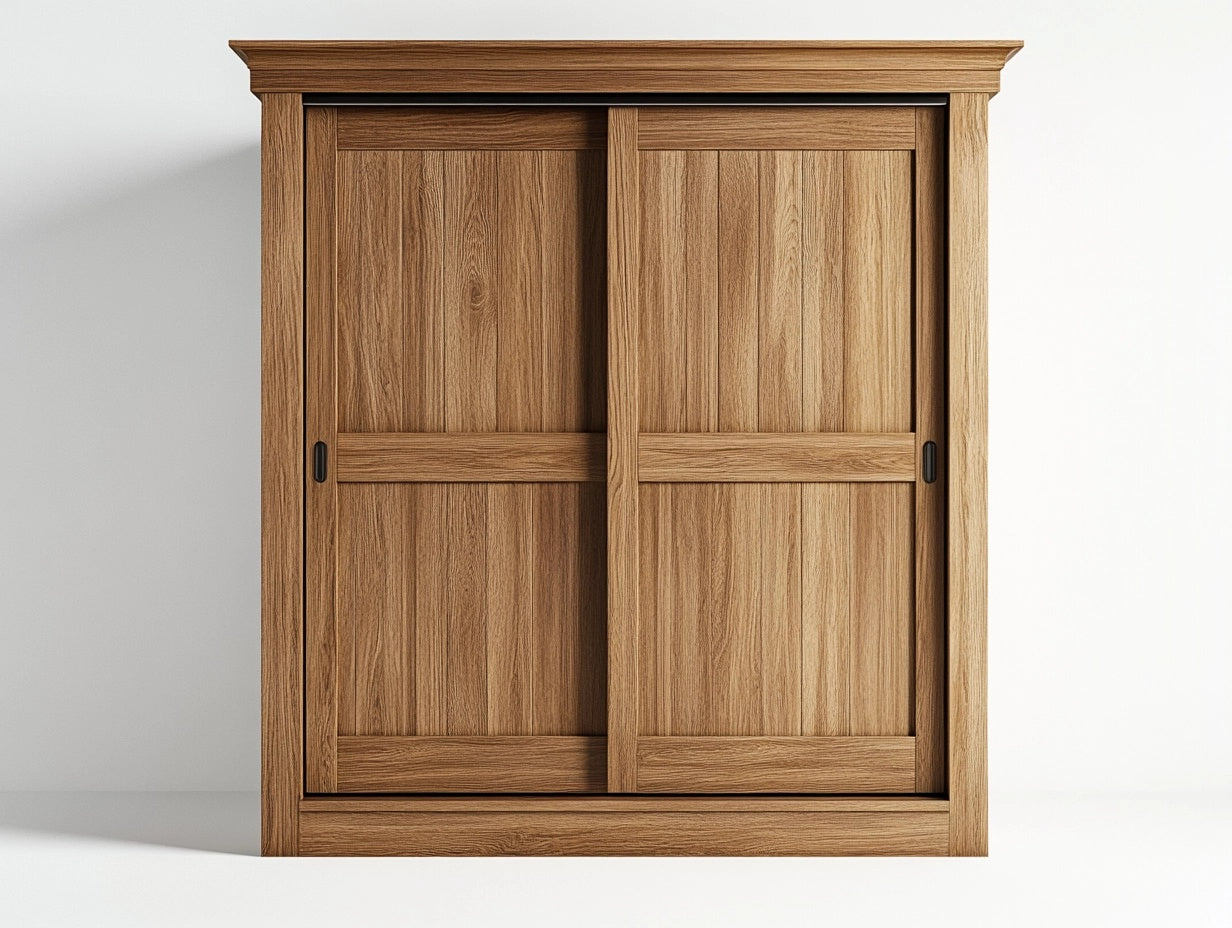 Armario Ropero de Madera Roble Puertas Correderas 150x60x200cm