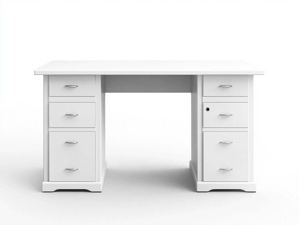 Escritorio de Oficina con Cajones MDF Blanco 140cm x 60cm x 75cm