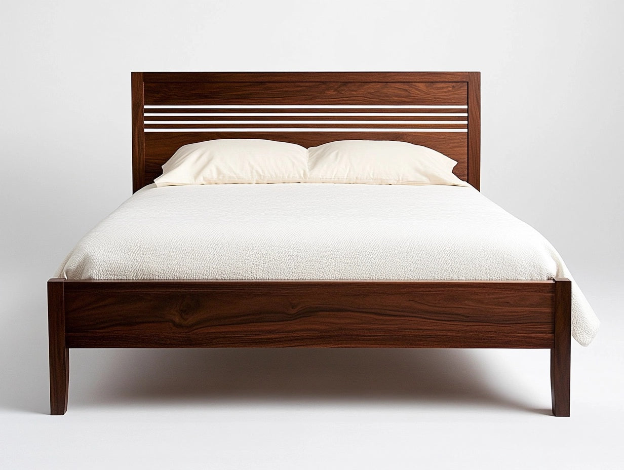Cama de Madera Maciza con Cabecero Decorativo Marr¨®n 200x150 cm