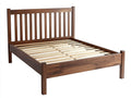 Cama de Madera Maciza Nogal Estructura Listones 200x150 cm