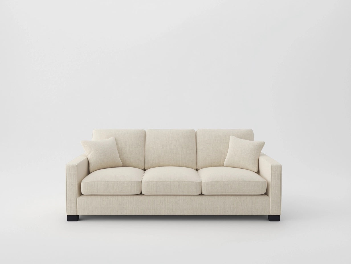 Sof¨¢ de 3 Plazas Tela Beige con Cojines Desenfundables