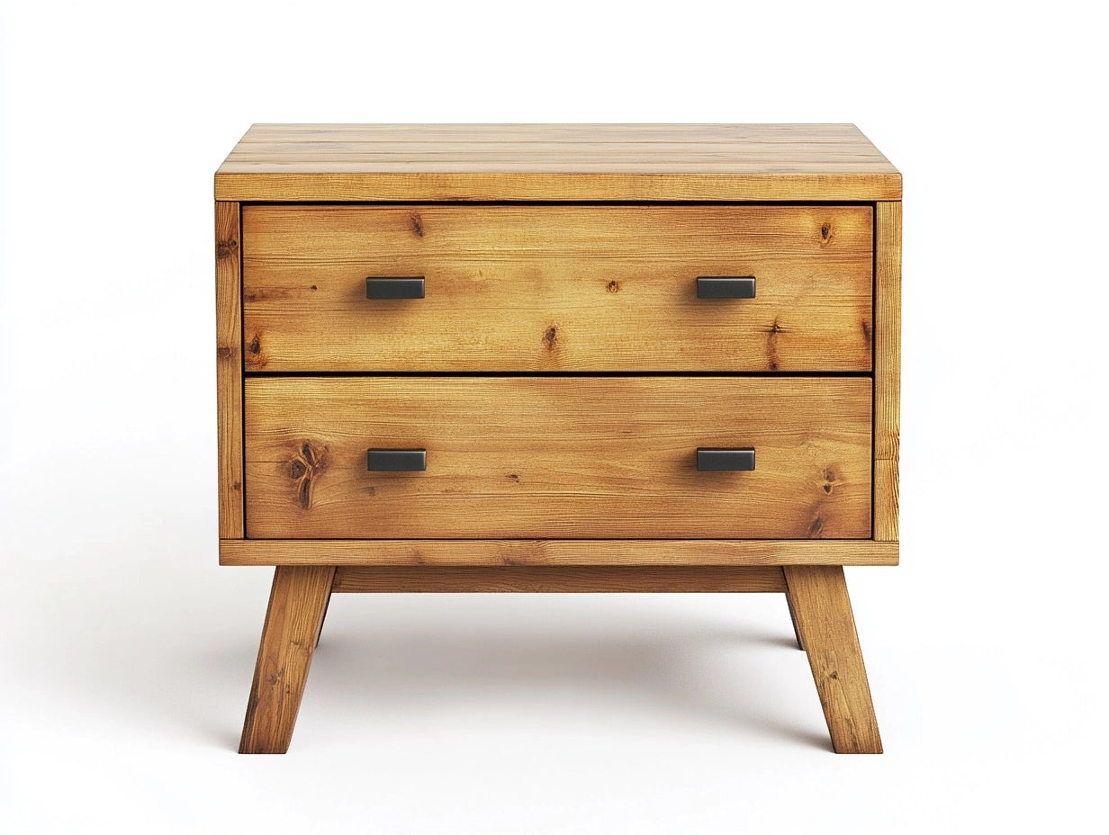 Mesita de Noche Madera Rectangular 2 Cajones 50x40x55 cm