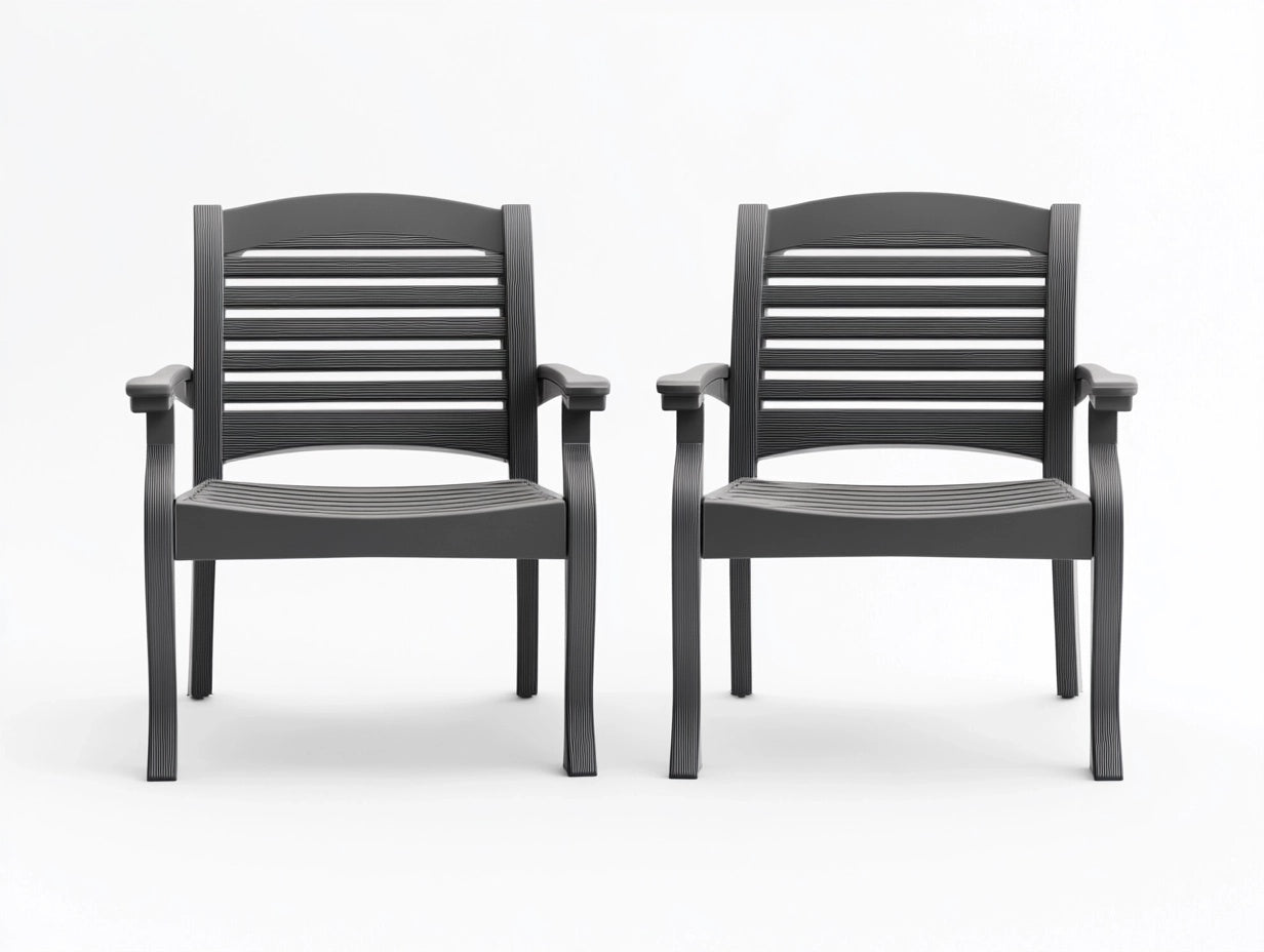 Sillas de Jard¨ªn Conjunto de 2 Unidades de Polipropileno Gris